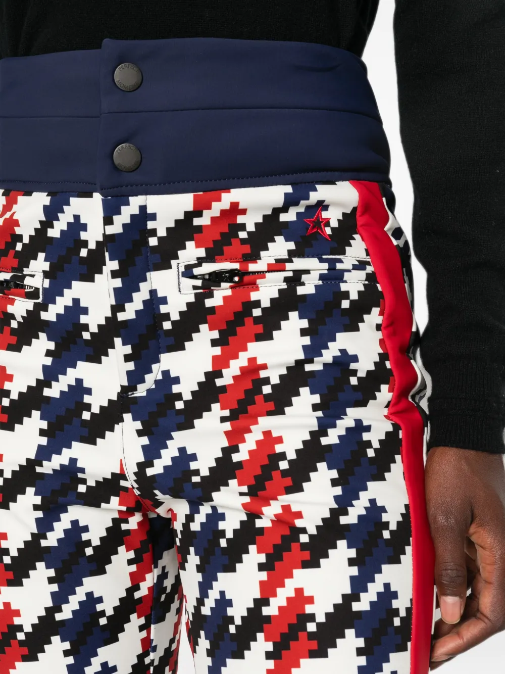 Perfect Moment Aurora skibroek met pied-de-poule print Wit