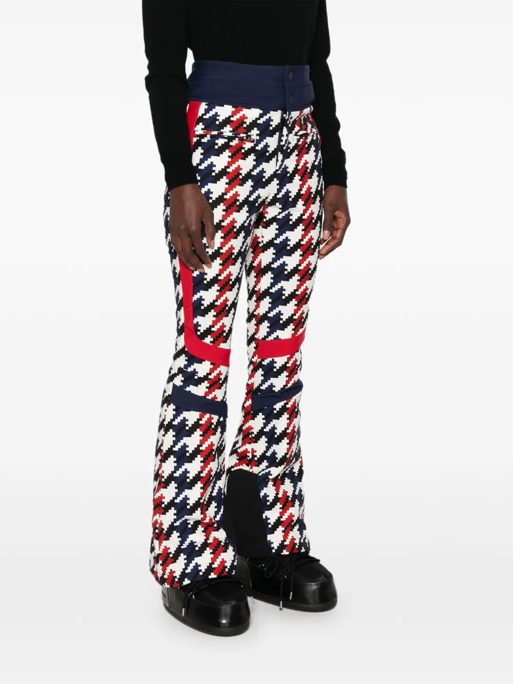 Perfect Moment Aurora skibroek met pied-de-poule print Wit