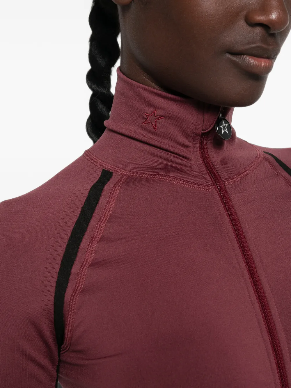 Perfect Moment Naadloze ski-jumpsuit met vlakken Rood