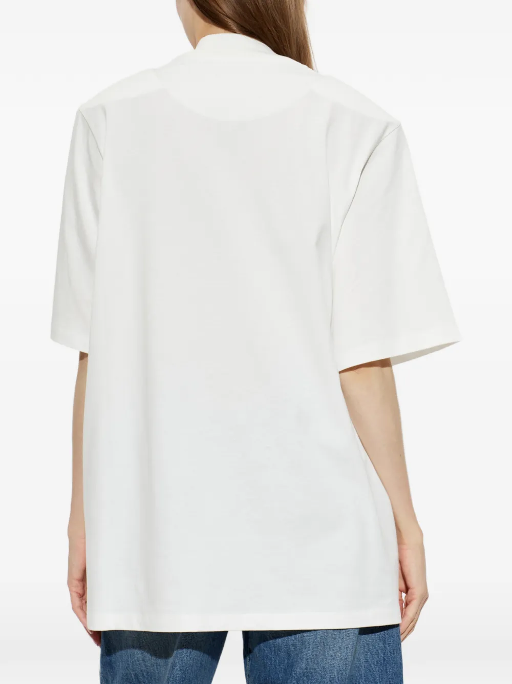 The Attico T-shirt met geborduurd logo en schoudervulling Wit