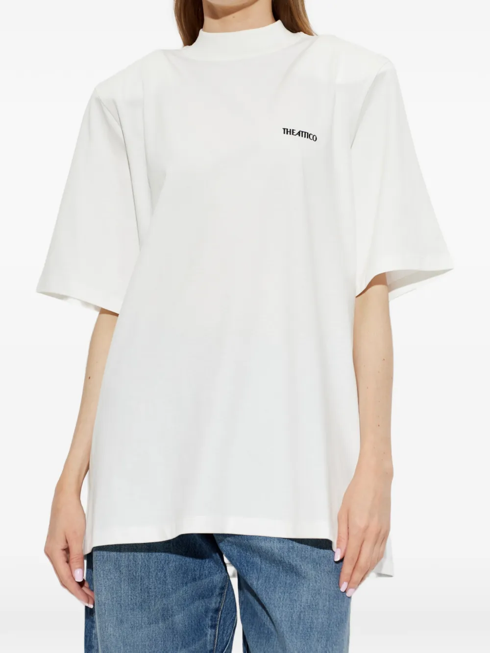 The Attico T-shirt met geborduurd logo en schoudervulling Wit