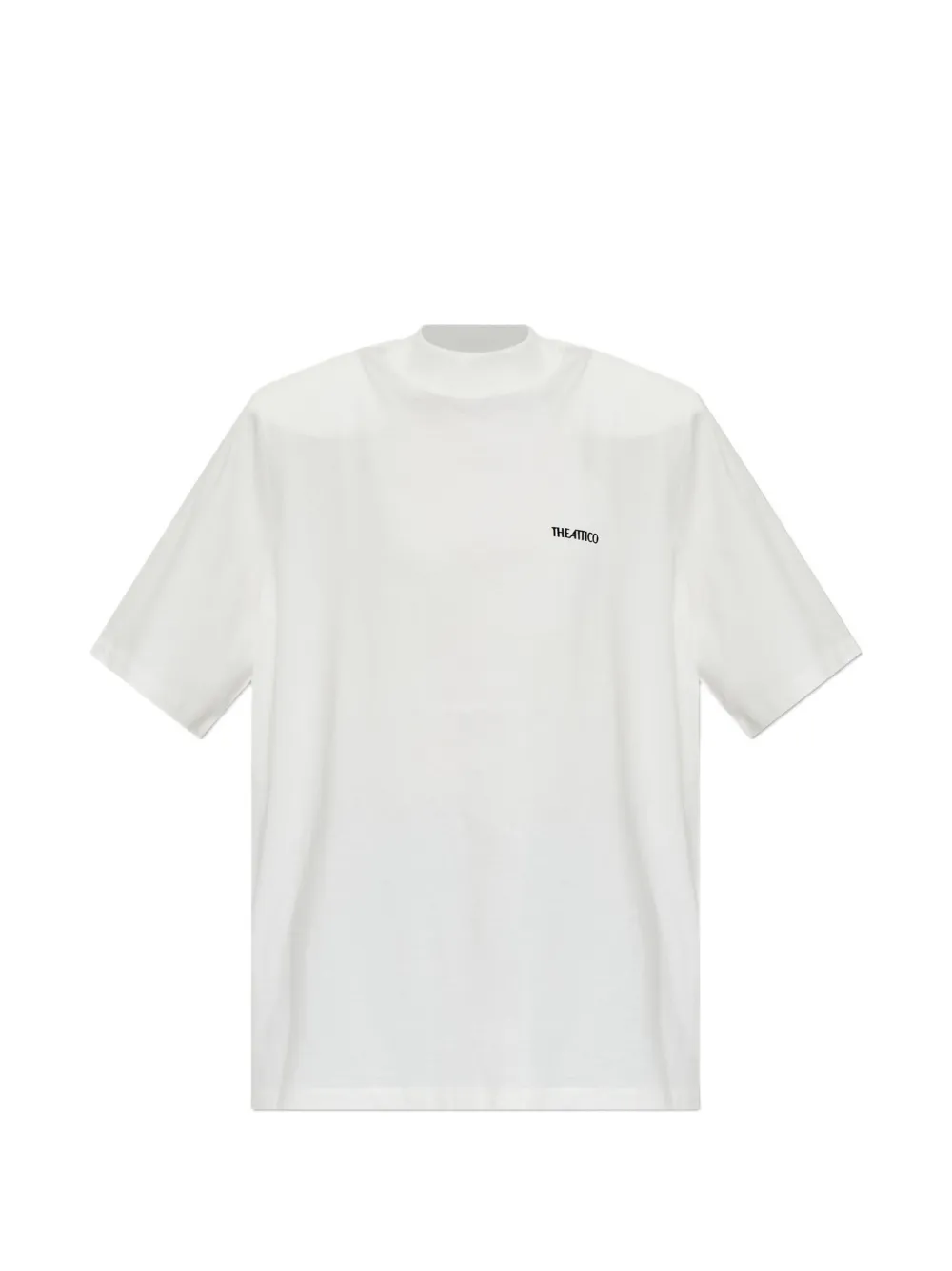 The Attico shoulder-pad logo-embroidered T-shirt - Bianco