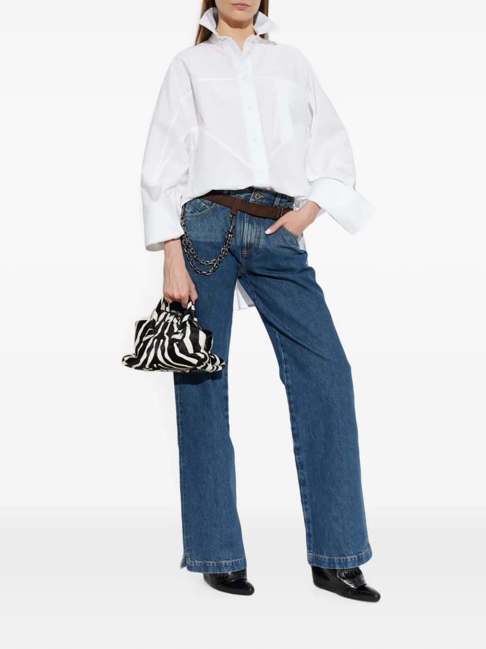 The Attico Deep Blue jeans Blauw