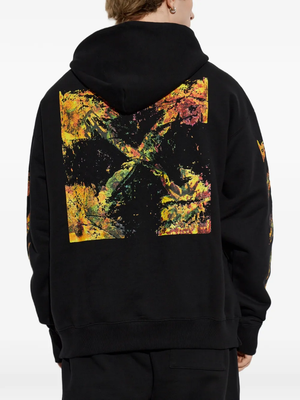 Off-White Arrows-print drawstring hoodie Zwart