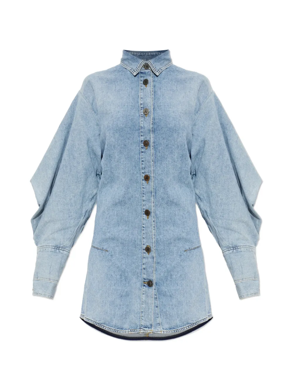 The Attico draped denim dress - Blu
