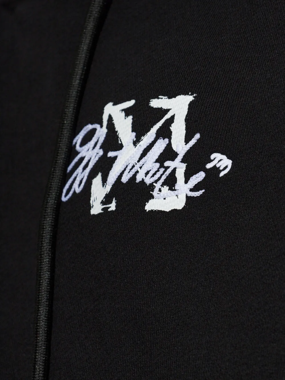 Off-White Hoodie met logoprint en trekkoord Zwart