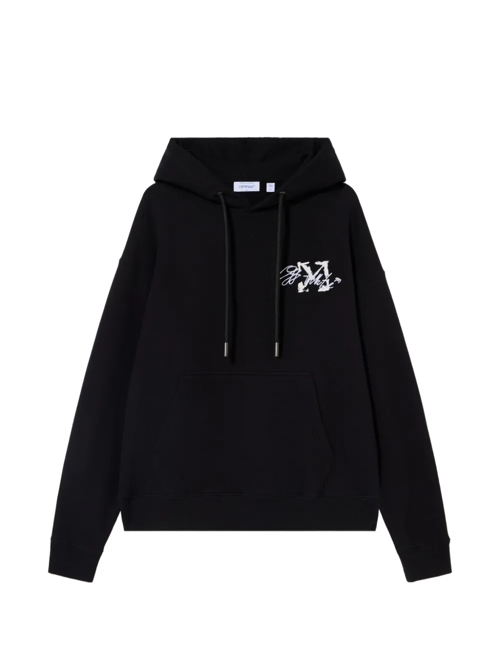 Off-White Hoodie met logoprint en trekkoord Zwart