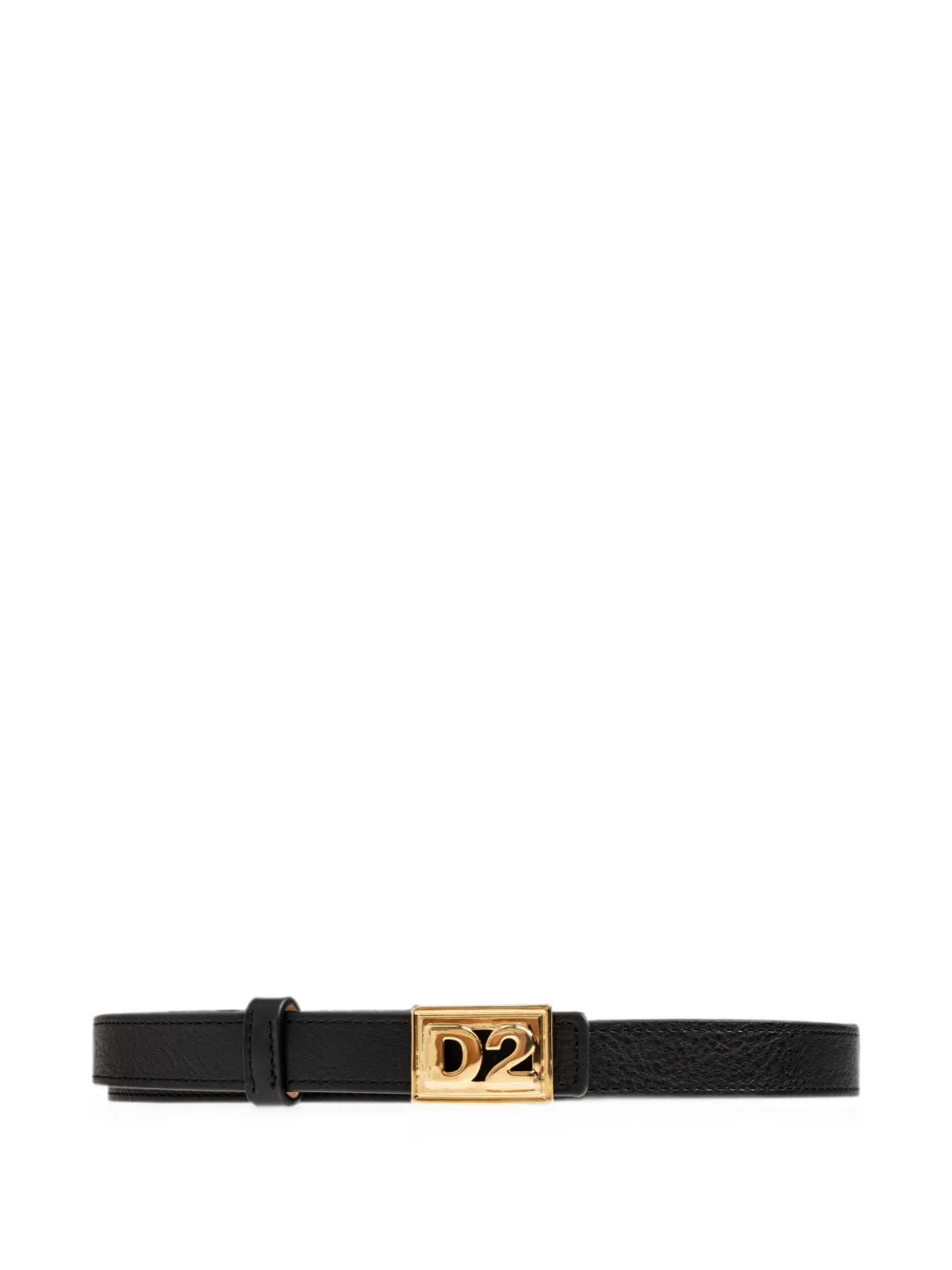 DSQUARED2 D2 plaque leather belt - Nero