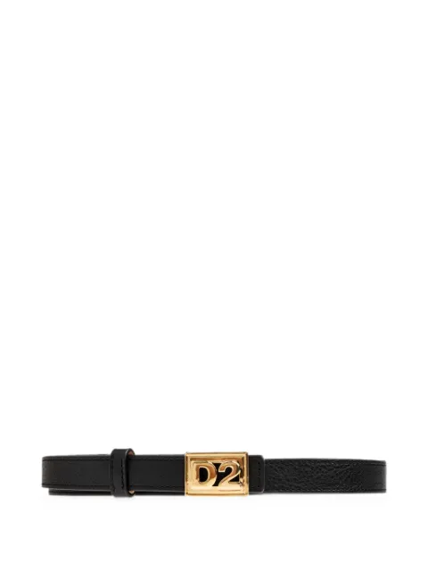 DSQUARED2 D2 plaque leather belt
