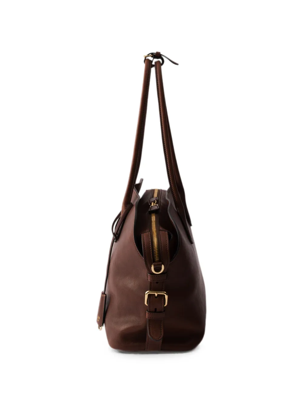 Prada Grote Signet shopper Bruin