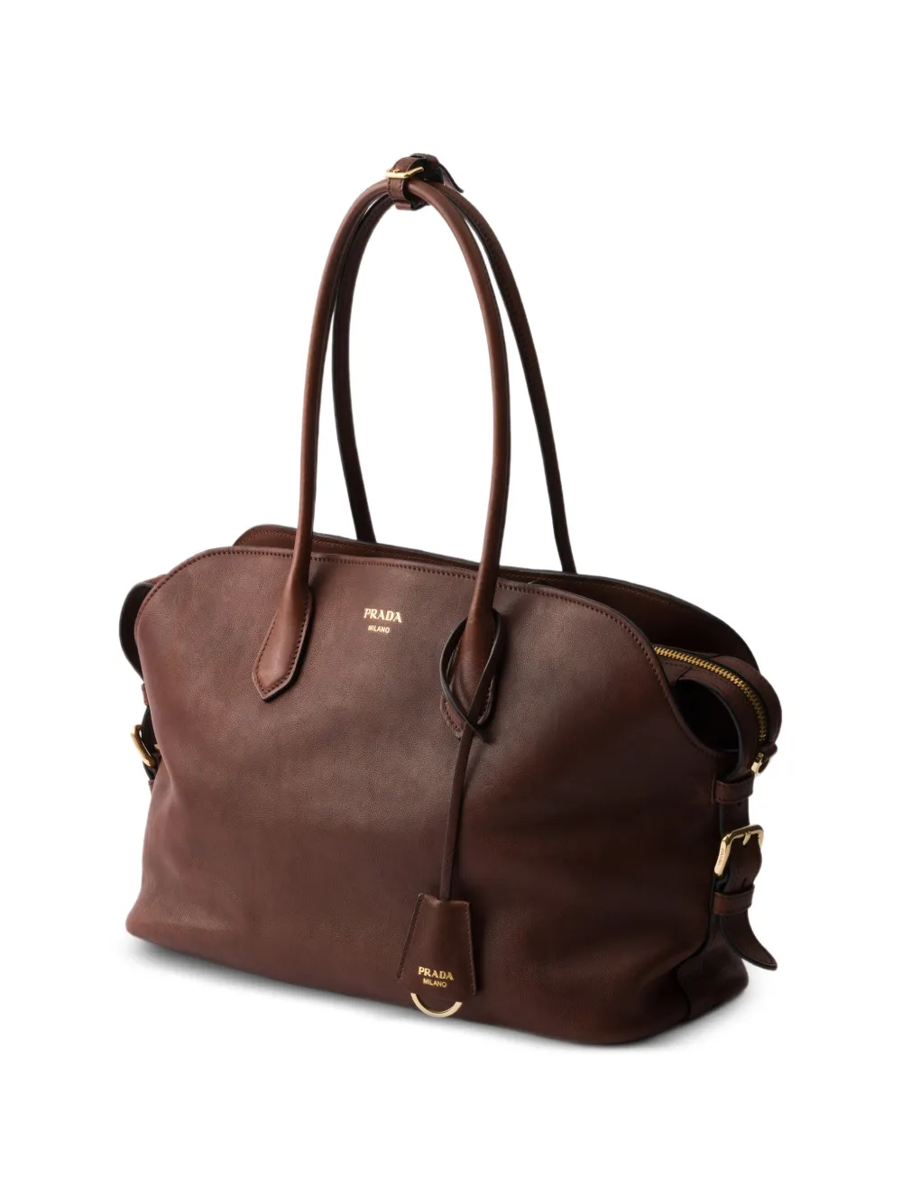 Prada Grote Signet shopper Bruin