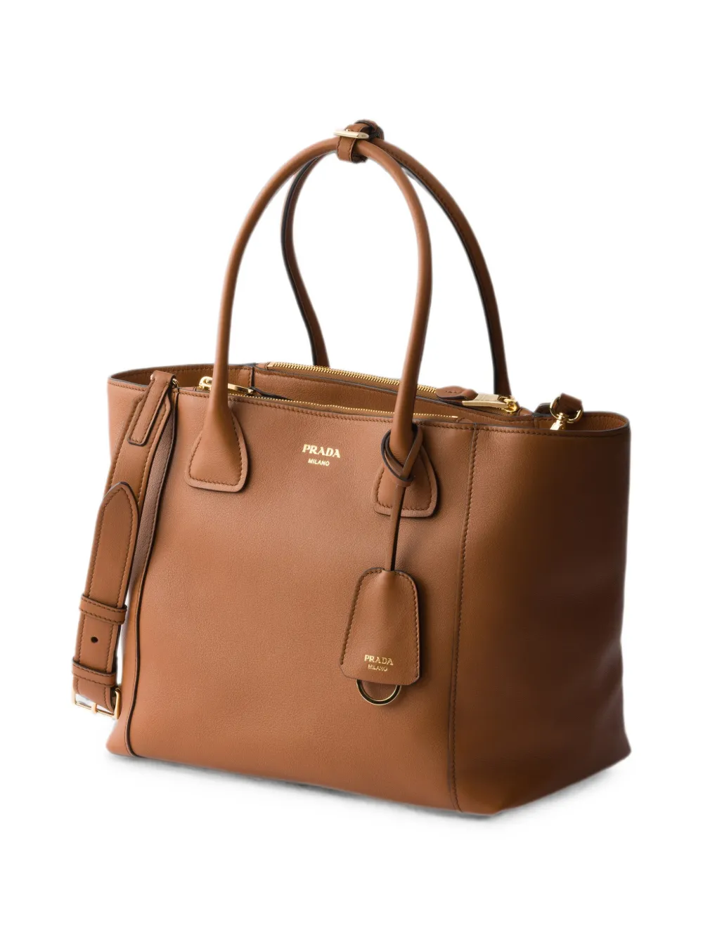 Prada Leren shopper Bruin