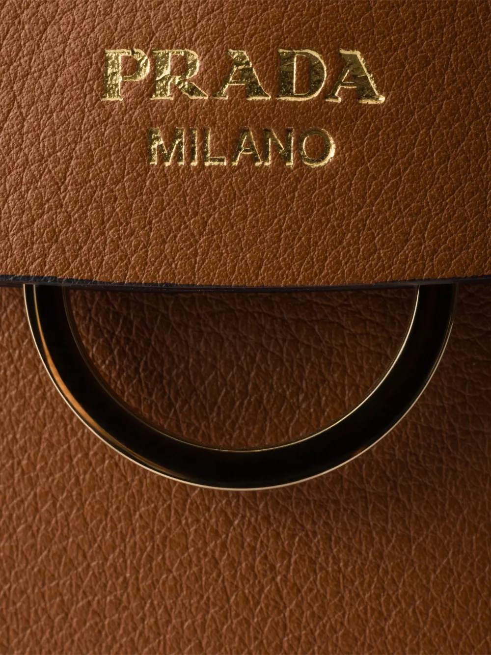 Prada Leren shopper Bruin