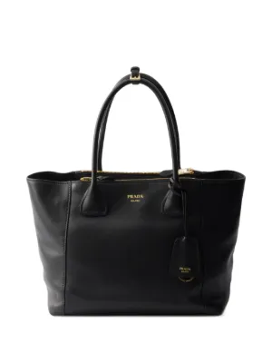 Prada Bonnie extra-large Leather Handbag | Black | FARFETCH