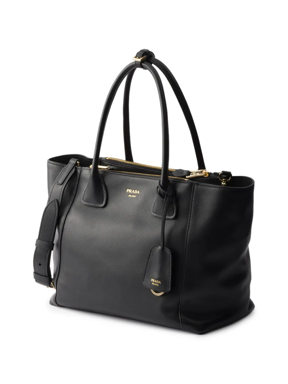 Prada Leren shopper Zwart