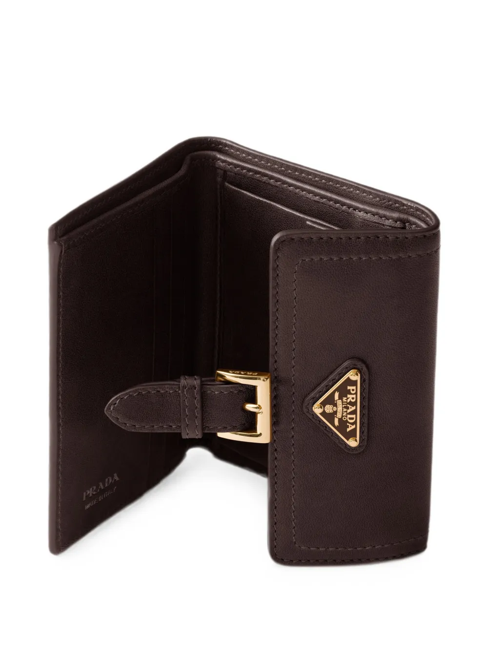 Prada Portemonnee van nappa leer Bruin