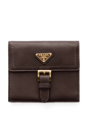 Prada レザー 財布 S | ブラウン | FARFETCH JP