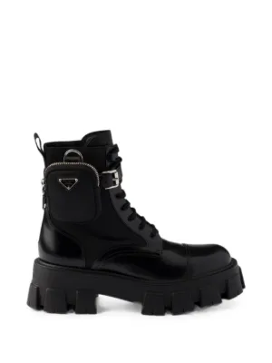 Prada モノリス レザーブーツ | ブラック | FARFETCH JP