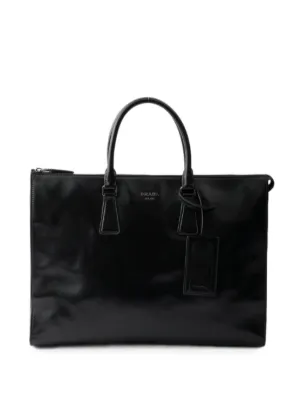 Prada Re-Nylon Logo Tote Bag | Black | FARFETCH