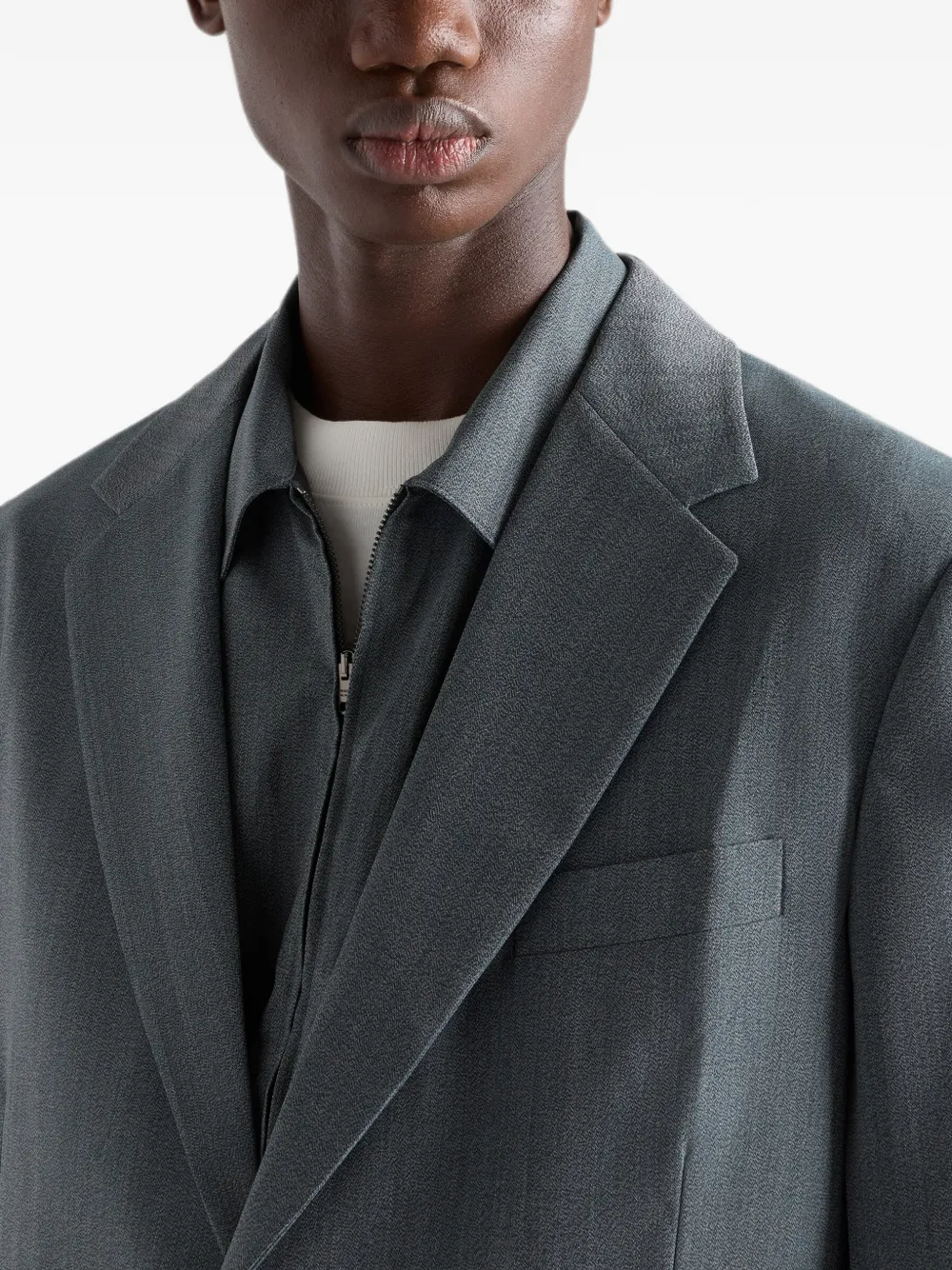 Prada Single-breasted Wool Blazer In Gray