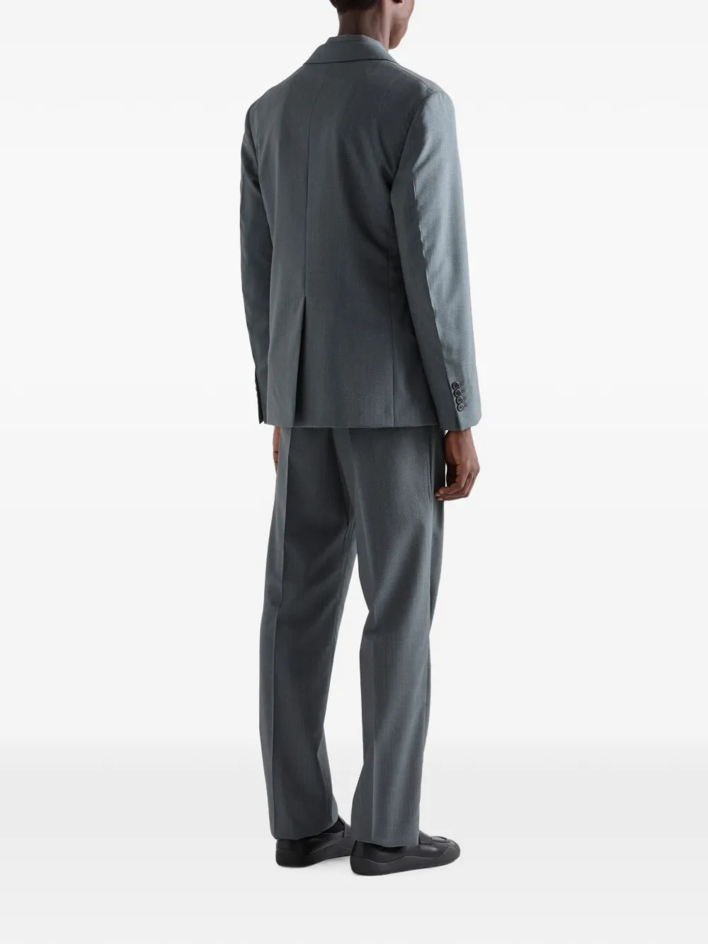 Prada Single-breasted Wool Blazer In Gray