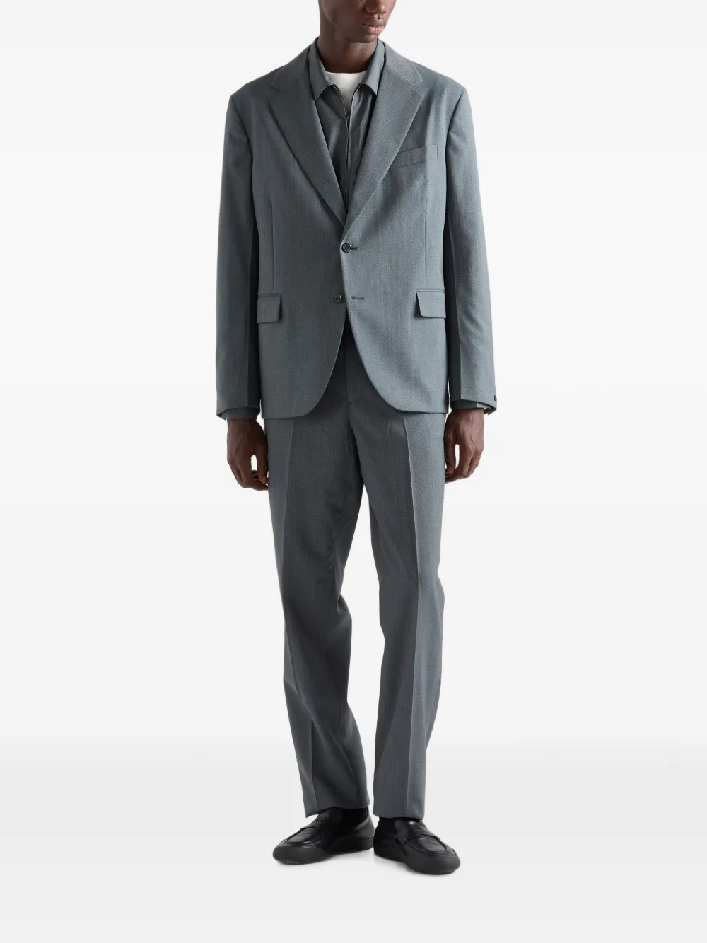 Prada Single-breasted Wool Blazer In Gray