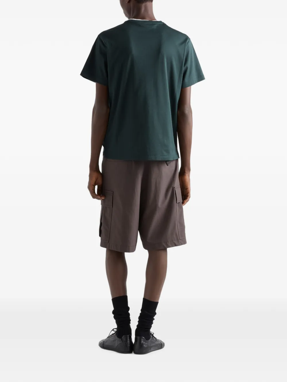 Prada T-shirt met logoplakkaat Groen