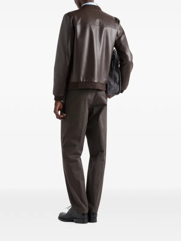 Prada Reversible Nappa Leather Bomber Jacket | Brown | FARFETCH