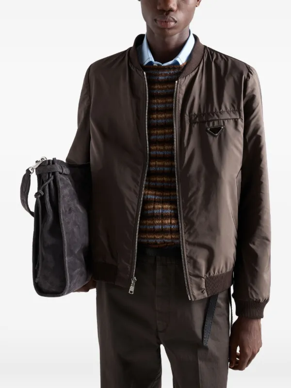 Prada Reversible Nappa Leather Bomber Jacket | Brown | FARFETCH