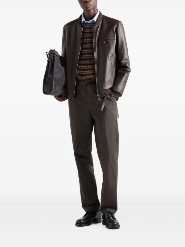 Prada Reversible Nappa Leather Bomber Jacket | Brown | FARFETCH