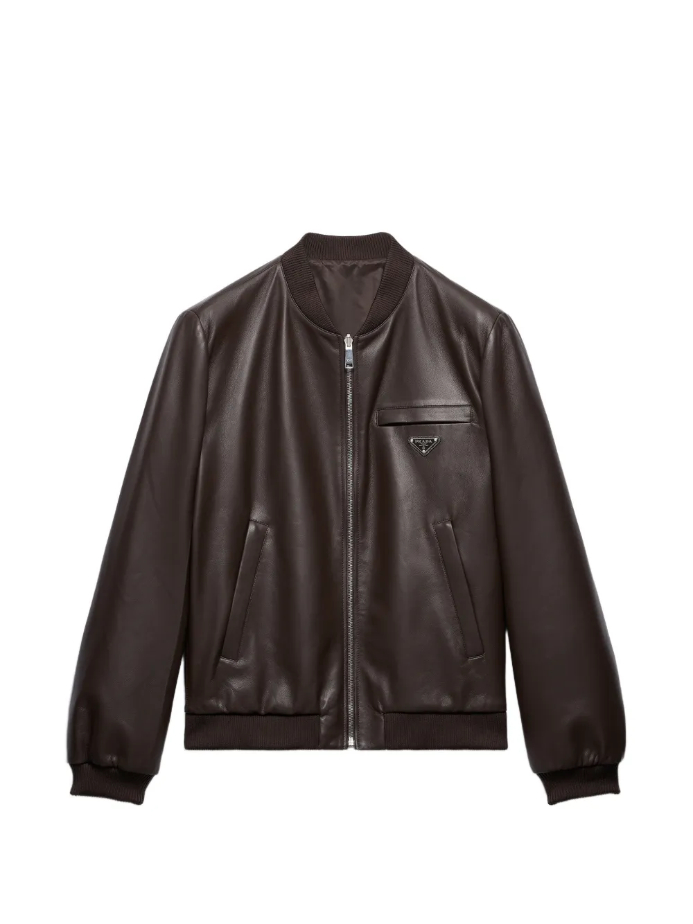 Prada reversible nappa leather bomber jacket - Marrone