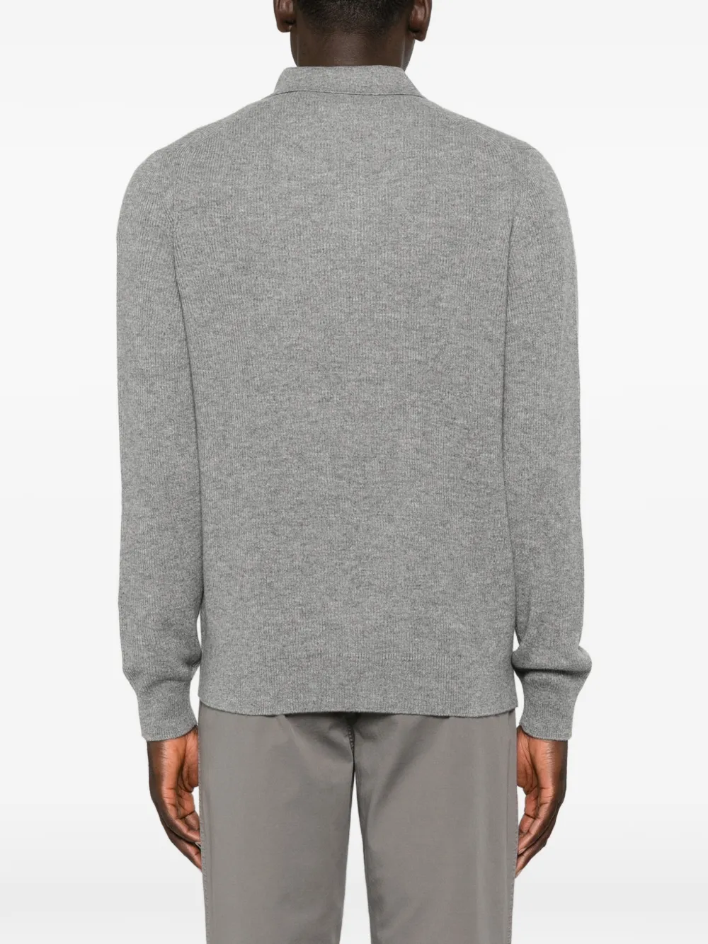 Lardini Fijngebreid poloshirt Grijs