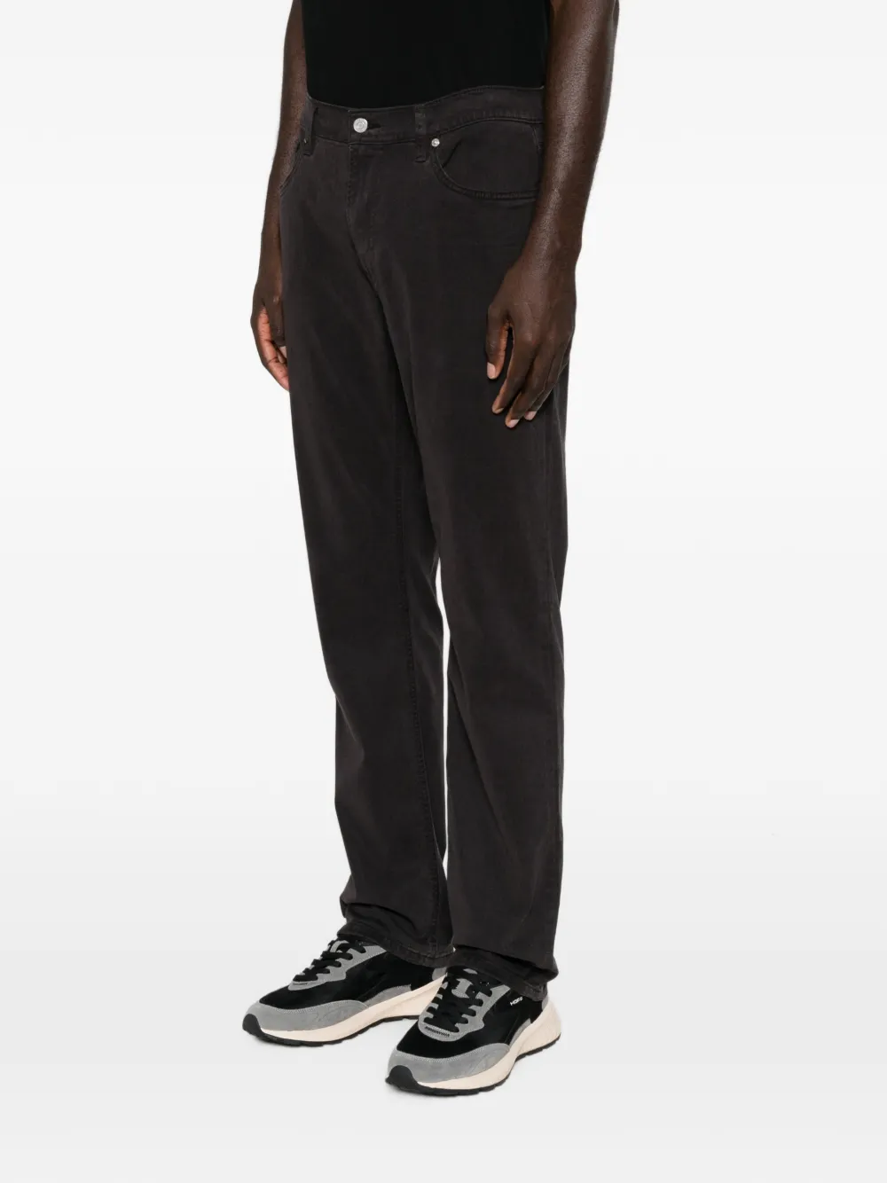 FRAME Modern Straight twill jeans met wijde pijpen Zwart