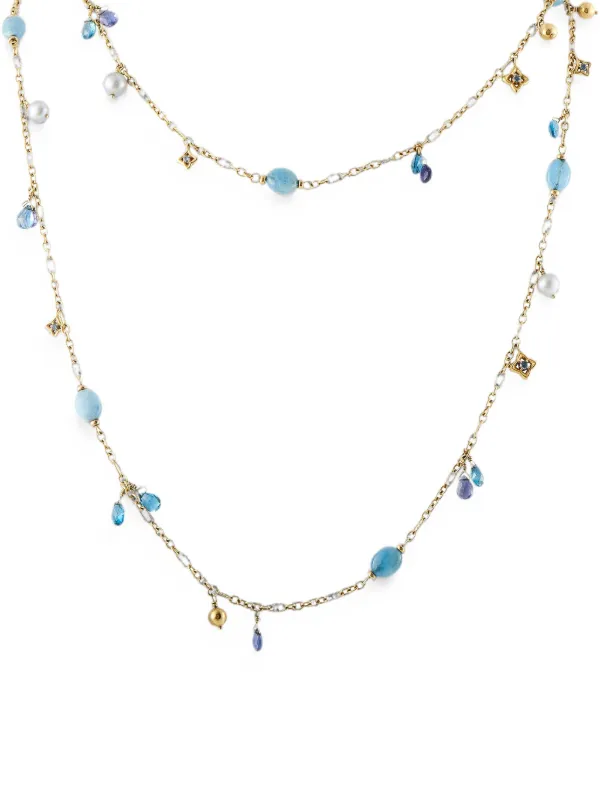 David Yurman Pre-owned Multi-gemstone Charm Necklace in Gold