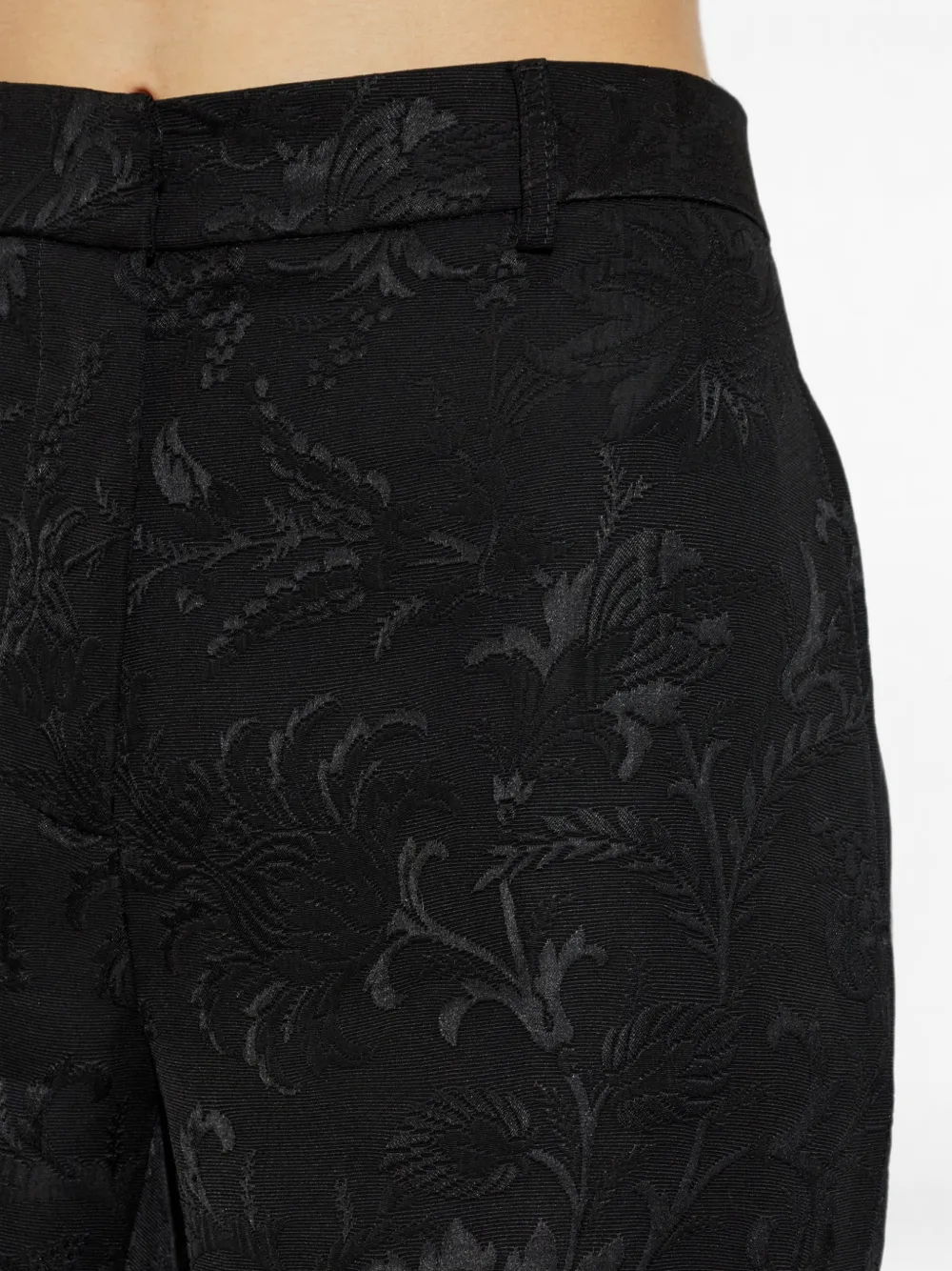 ETRO floral-jacquard palazzo pants Zwart