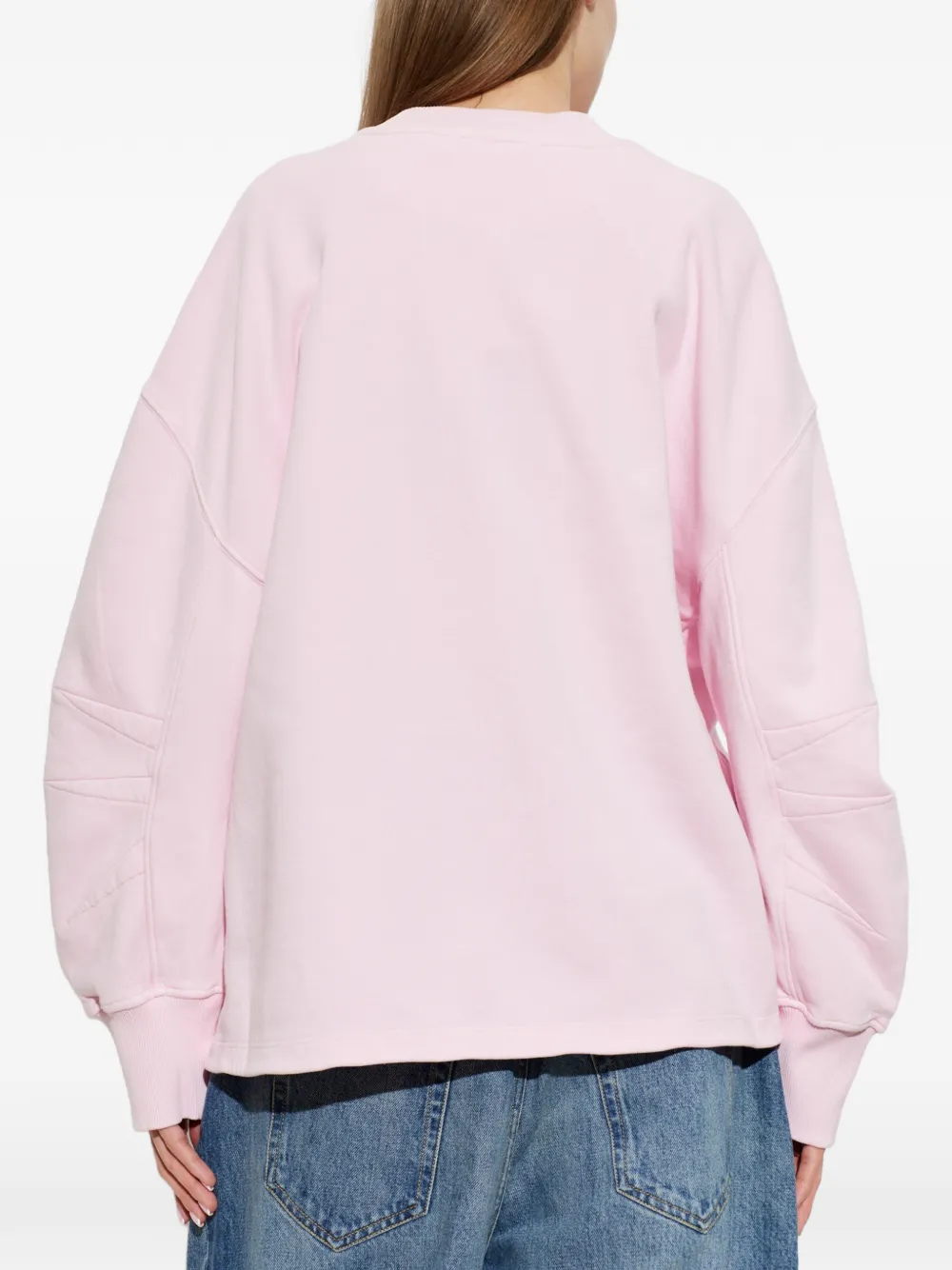 The Attico Slit-detail Logo-embroidered T-shirt in Pink, view 4