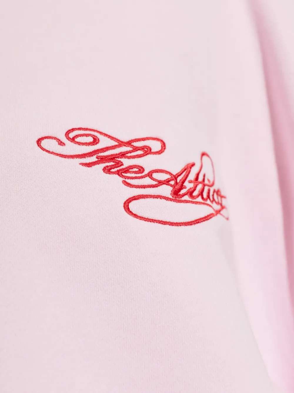 The Attico Slit-detail Logo-embroidered T-shirt in Pink, view 5