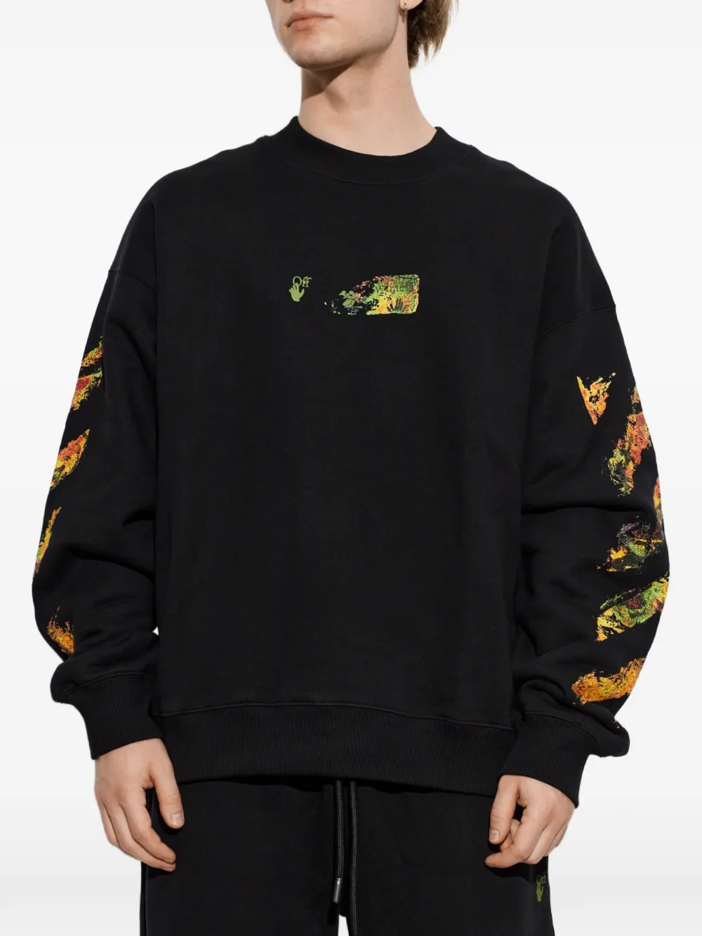 Off-White Sweater met logoprint Zwart