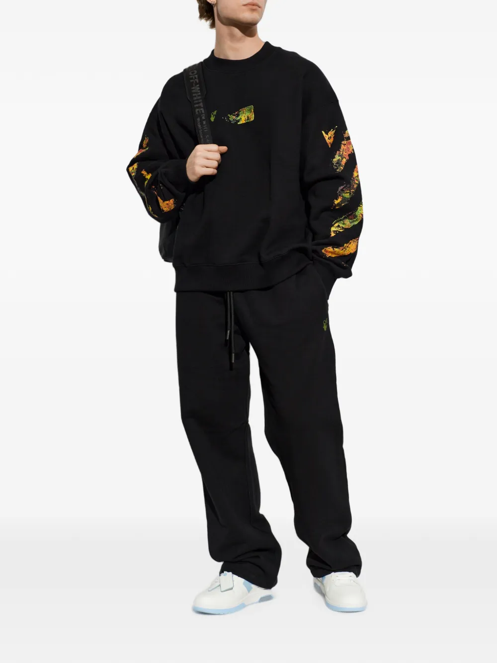 Off-White Sweater met logoprint Zwart