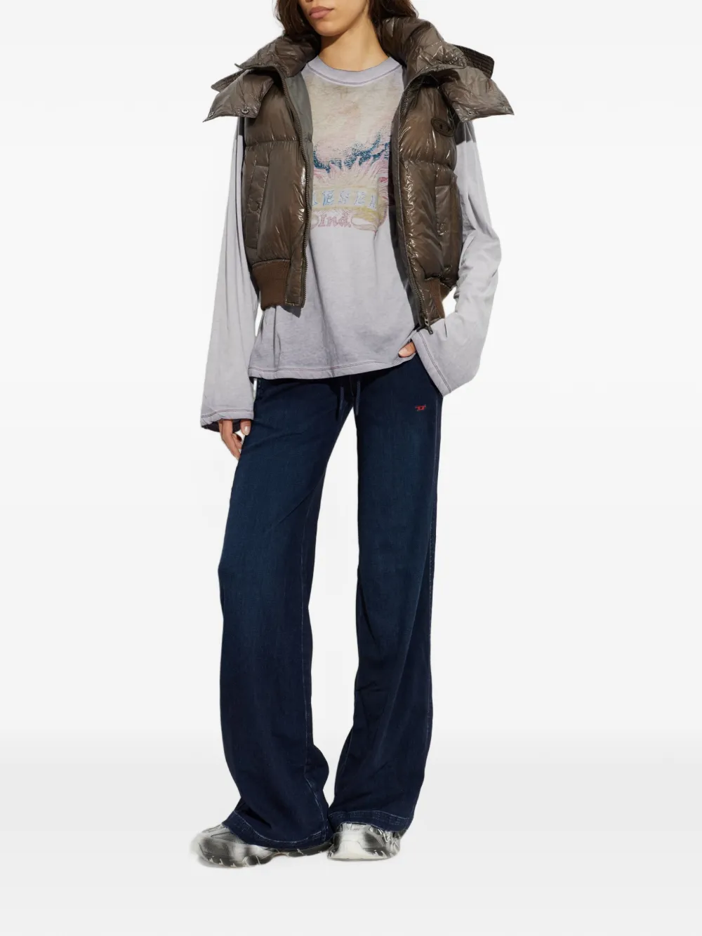 Diesel T-Hilary-LS T-shirt Paars
