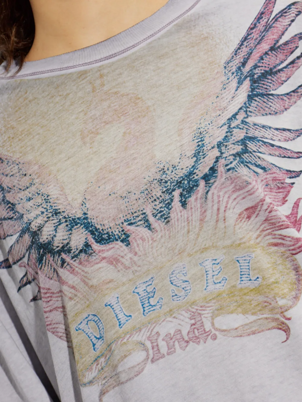 Diesel T-Hilary-LS T-shirt Paars
