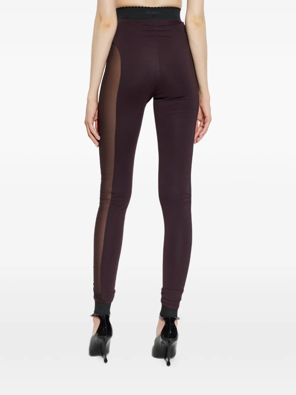 The Attico sheer-panelled leggings Paars