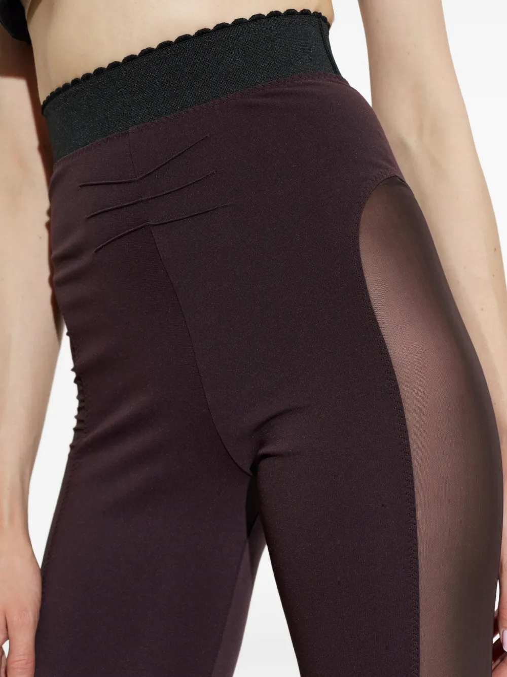 The Attico sheer-panelled leggings Paars