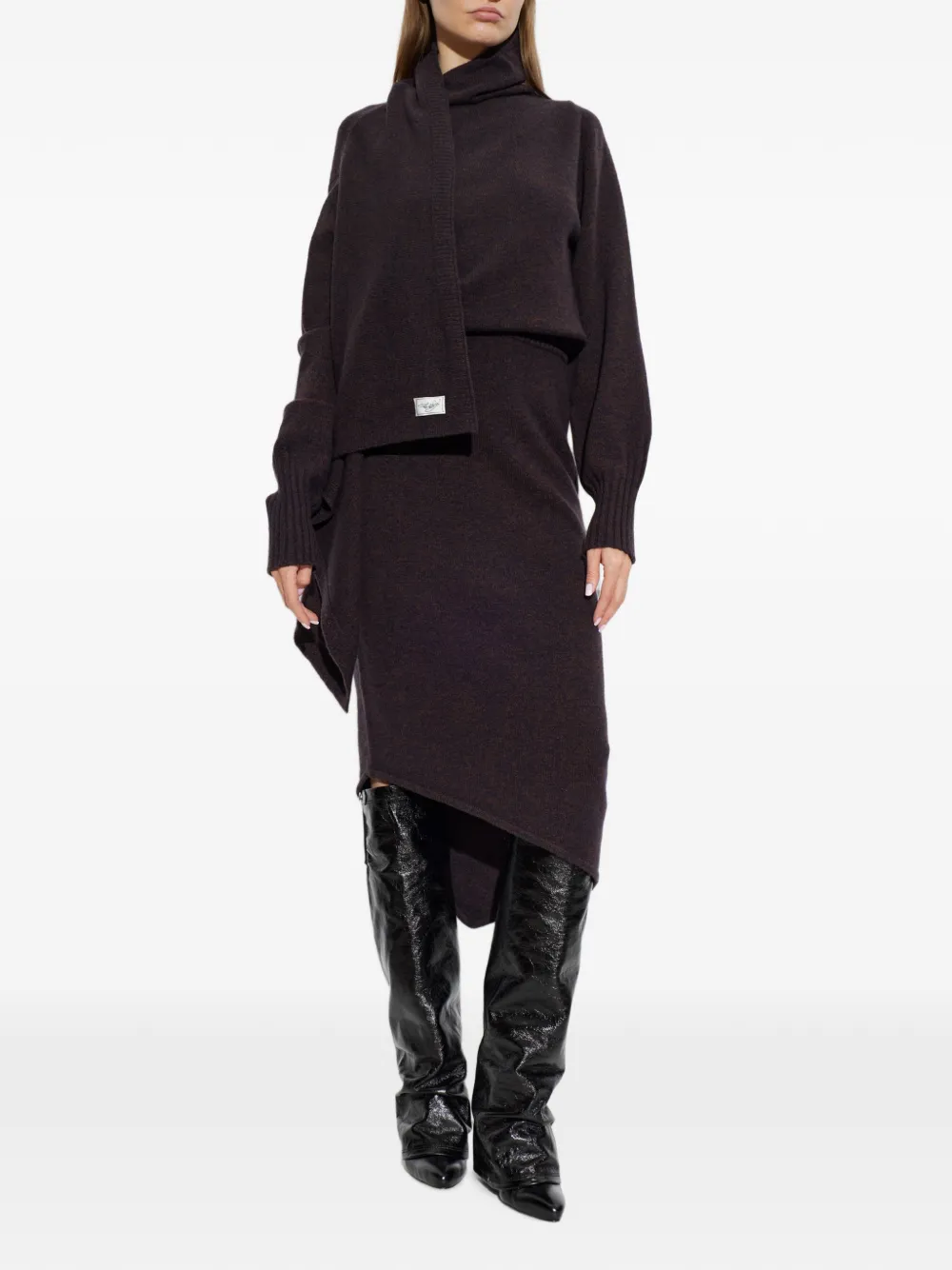 The Attico Midi-jurk Bruin