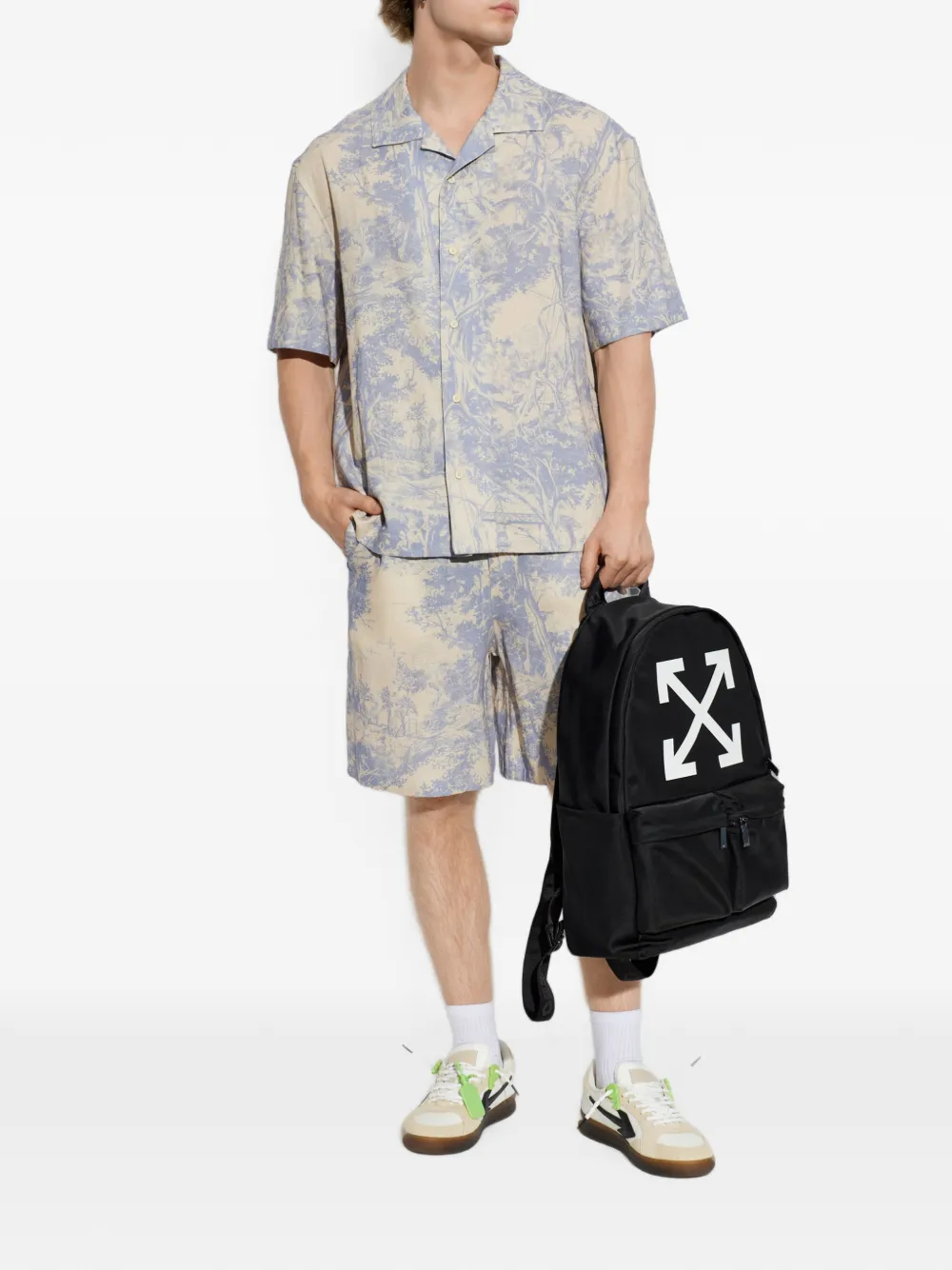 Off-White City Nature linnen bowlingshirt Beige