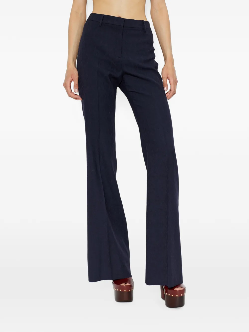 ETRO paisley-jacquard trousers Blauw