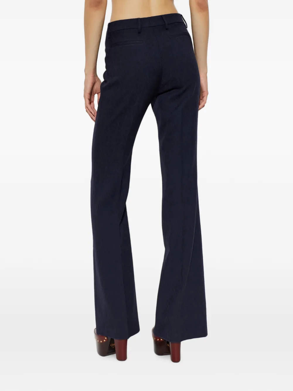 ETRO paisley-jacquard trousers Blauw