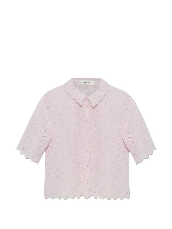 Frame Paisley Eyelet Shirt in Pink