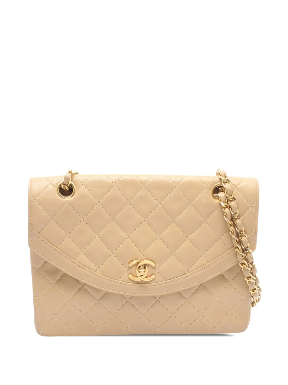 CHANEL Pre-Owned 1984-1986 CC Quilted Lambskin Single Flap shoulder bag - Neutrals