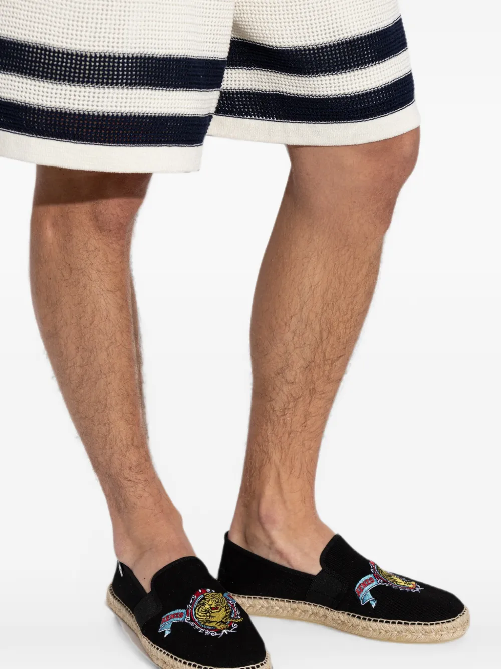 Kenzo tiger-embroidered espadrilles Zwart
